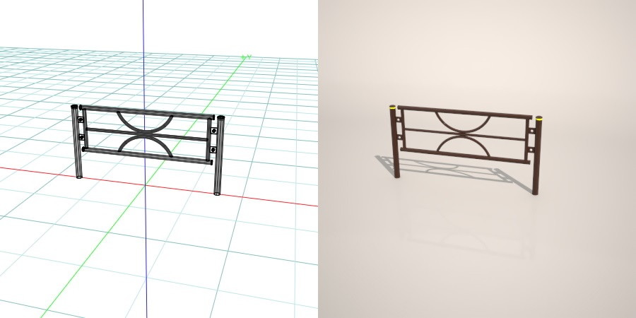 formZ 3D 道路 車両用防護柵 ガードフェンス ガードパイプ road guard pipe fence