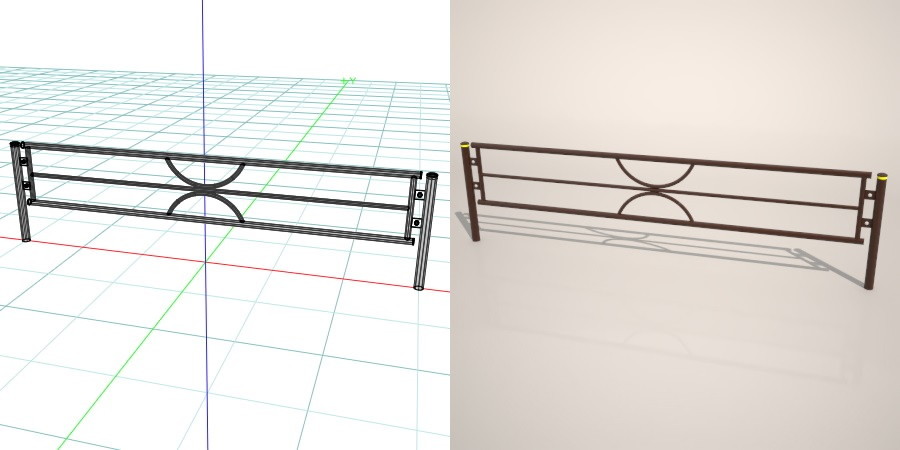 formZ 3D 道路 車両用防護柵 ガードフェンス ガードパイプ road guard pipe fence