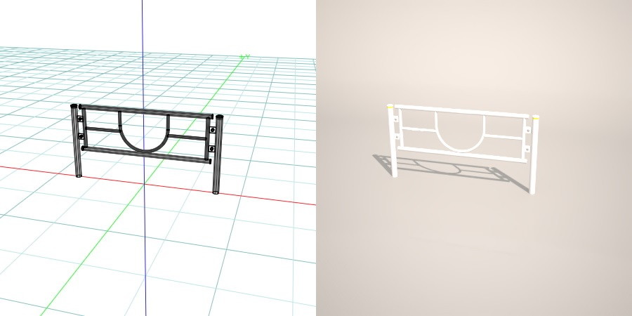 formZ 3D 道路 車両用防護柵 ガードフェンス ガードパイプ road guard pipe fence