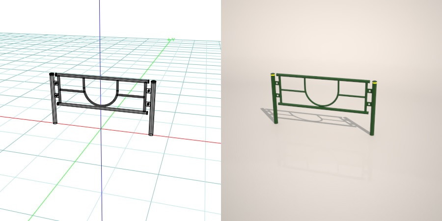 formZ 3D 道路 車両用防護柵 ガードフェンス ガードパイプ road guard pipe fence