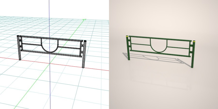 formZ 3D 道路 車両用防護柵 ガードフェンス ガードパイプ road guard pipe fence