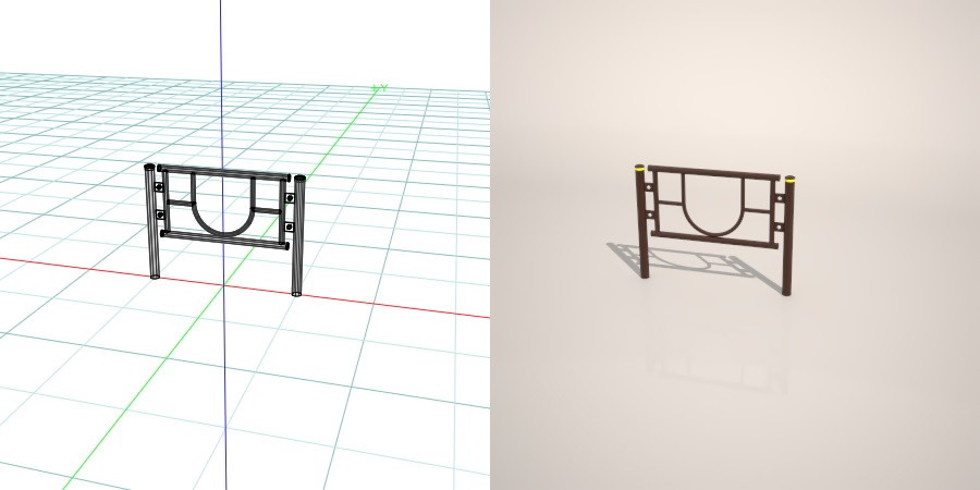 formZ 3D 道路 車両用防護柵 ガードフェンス ガードパイプ road guard pipe fence
