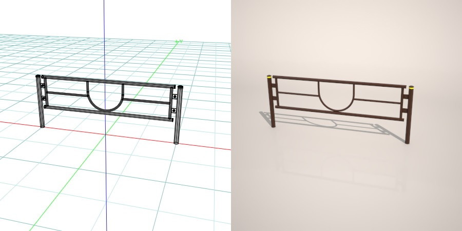 formZ 3D 道路 車両用防護柵 ガードフェンス ガードパイプ road guard pipe fence