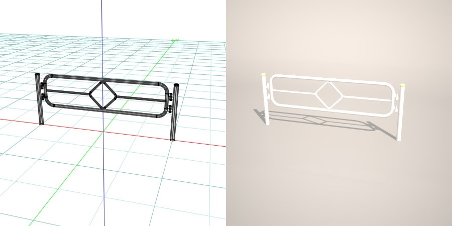 formZ 3D 道路 車両用防護柵 ガードフェンス ガードパイプ road guard pipe fence