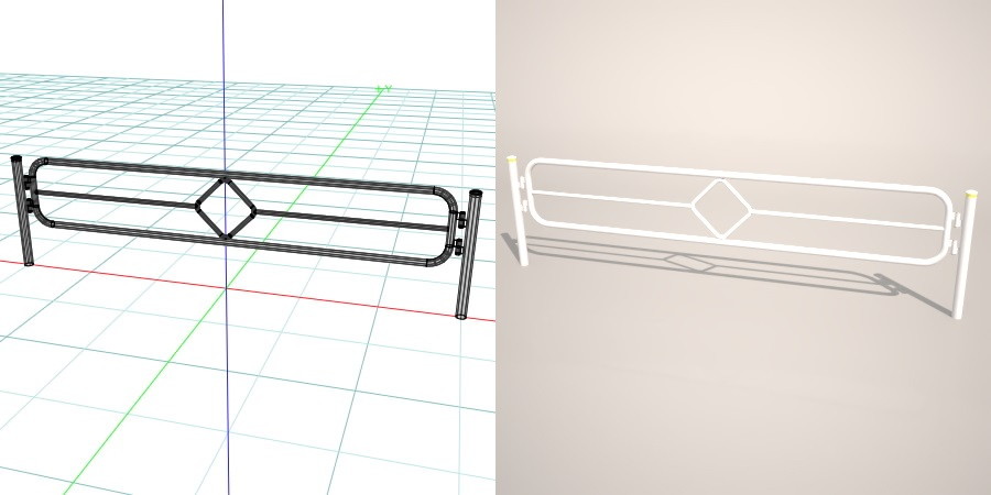 formZ 3D 道路 車両用防護柵 ガードフェンス ガードパイプ road guard pipe fence