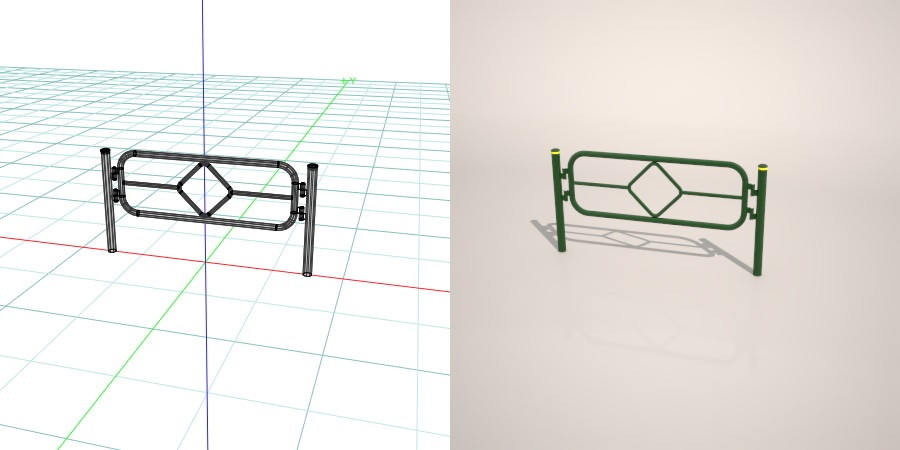 formZ 3D 道路 車両用防護柵 ガードフェンス ガードパイプ road guard pipe fence