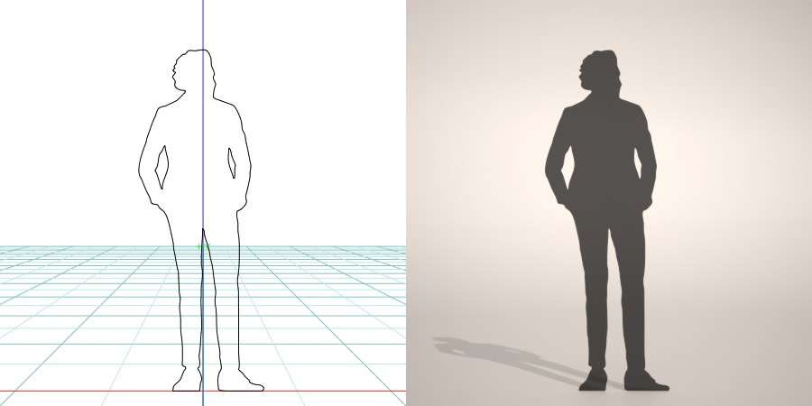 formZ 3D シルエット silhouette 男性 man ジャケット スーツ 背広 business suit 会社員 ビジネスマン businessman サラリーマン