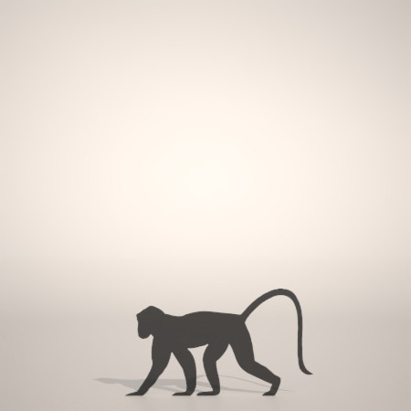 formZ 3D シルエット silhouette 動物 animal 猿 サル さる モンキー monkey 申