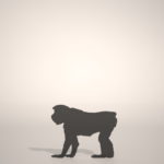 【シルエット】日本猿【formZ】 monkey_0002