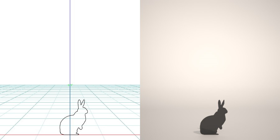 formZ 3D シルエット silhouette 動物 animal うさぎ ウサギ 兎 卯 rabbit