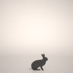 【シルエット】ウサギ【formZ】 rabbit_0003