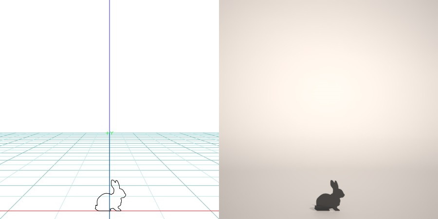 formZ 3D シルエット silhouette 動物 animal うさぎ ウサギ 兎 卯 rabbit