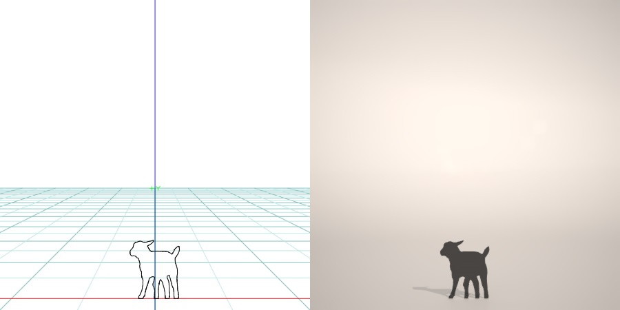 formZ 3D シルエット silhouette 動物 animal 羊 ひつじ ヒツジ 未