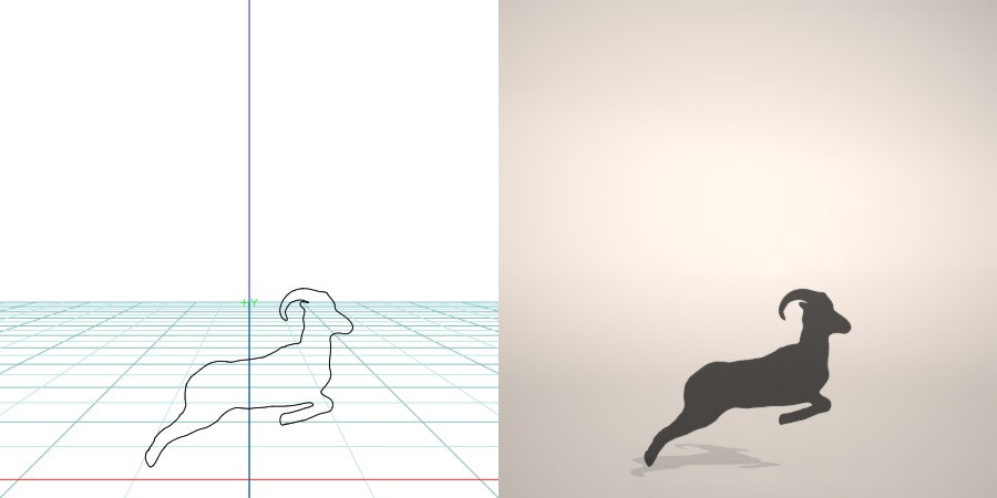 formZ 3D シルエット silhouette 動物 animal 羊 ひつじ ヒツジ 未