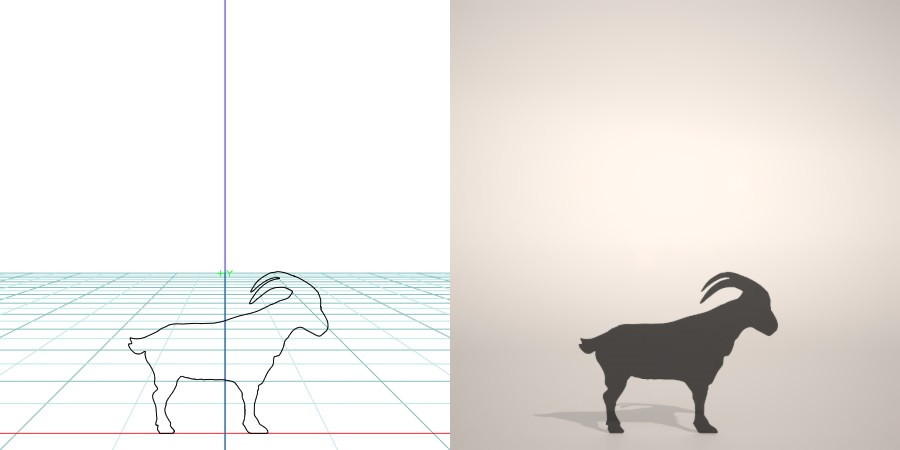 formZ 3D シルエット silhouette 動物 animal 羊 ひつじ ヒツジ 未