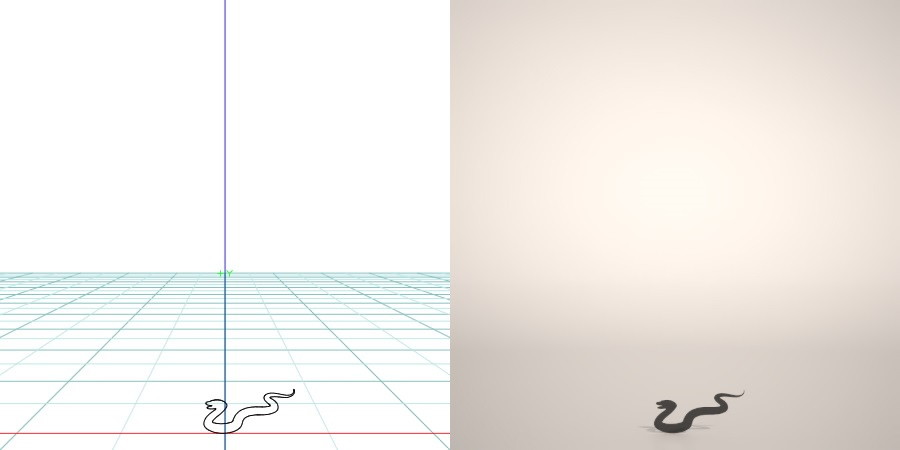 formZ 3D シルエット silhouette 動物 へび 蛇 巳 snake