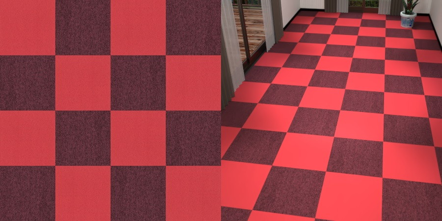 フリーデータ,2D,テクスチャー,texture,JPEG,タイルカーペット,tile,carpet,紫色,パープル,purple,ワインレッド,あずき色,赤,レッド,red,市松貼り,2色市松