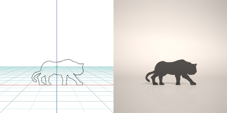 formZ 3D シルエット silhouette 動物 animal とら トラ 虎 寅 タイガー tiger