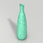 【インテリア雑貨】緑色の模様がある 一輪挿しの花瓶【formZ】 vase_0006