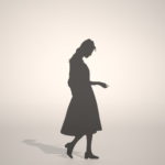 【シルエット】スカートを穿いた女性【formZ】 woman_0159