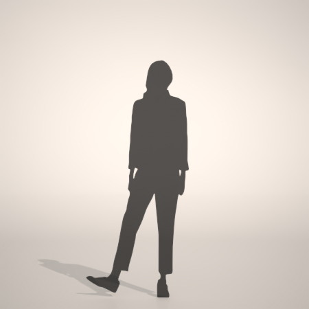 formZ 3D silhouette woman female lady クロップドパンツを穿いた女性のシルエット