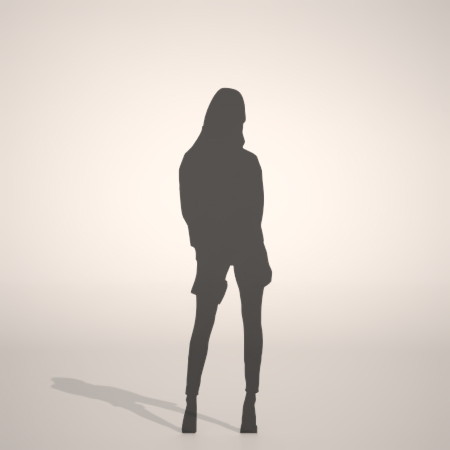 formZ 3D silhouette woman female lady 右手に財布を持った女性のシルエット