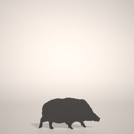 formZ 3D silhouette 動物 animal イノシシのシルエット いのしし 猪 亥 boar