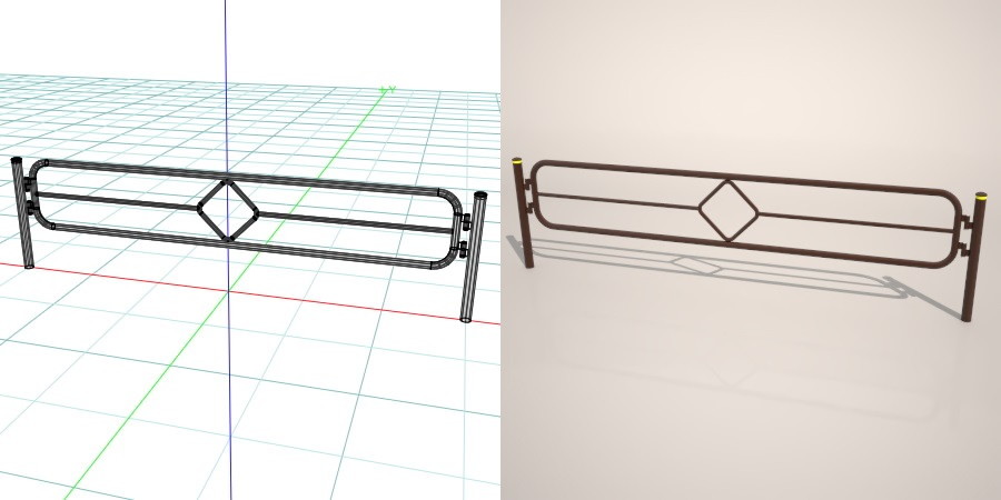 formZ 3D 道路 車両用防護柵 ガードフェンス ガードパイプ road guard pipe fence