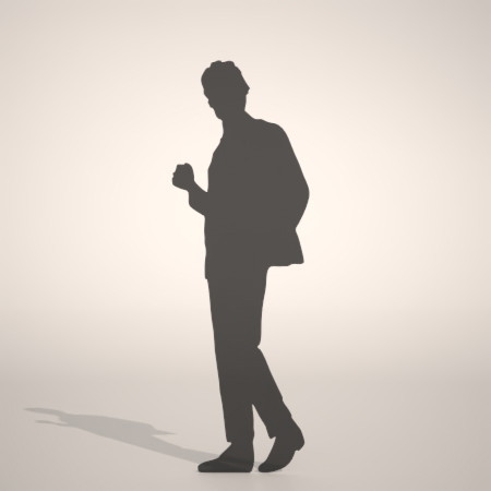 formZ 3D シルエット silhouette man ジャケット 背広 business suit 会社員 ビジネスマン businessman サラリーマン 右手で小さくガッツポーズをとるスーツを着た男性