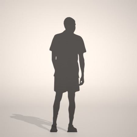 formZ 3D silhouette man ハーフパンツを穿いた男性のシルエット