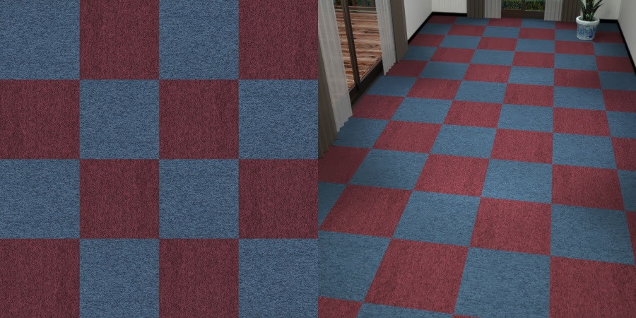 フリーデータ,2D,テクスチャー,texture,JPEG,タイルカーペット,tile,carpet,紫色,パープル,purple,ワインレッド,あずき色,青,ブルー,blue,市松張り,2色市松