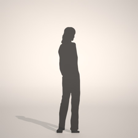 formZ 3D silhouette woman female lady ストレートパンツを穿いた女性のシルエット