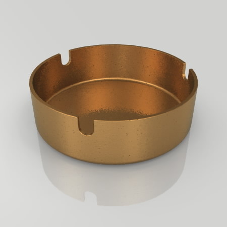 フリー素材 formZ 3D インテリア interior 雑貨 miscellaneous goods 茶色い金属の灰皿 ashtray