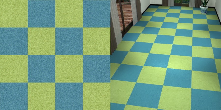 フリーデータ,2D,テクスチャー,texture,JPEG,タイルカーペット,tile,carpet,青,ブルー,blue,緑色,みどり,グリーン,green,市松張り,2色市松