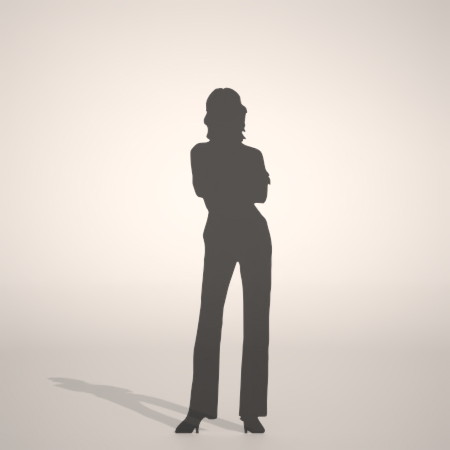 formZ 3D silhouette woman female lady 腕組みをして立つ女性のシルエット