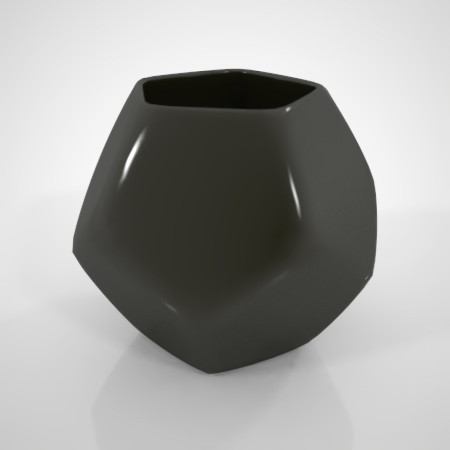 フリー素材 formZ 3D インテリア interior 雑貨 miscellaneous goods 正12面体の黒い植木鉢 フラワーポット flowerpot