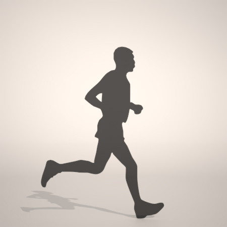 フリー素材 formZ 3D silhouette man 走る running ジョギング Jogging ジョガー Jogger 男性 マラソンランナーのシルエット