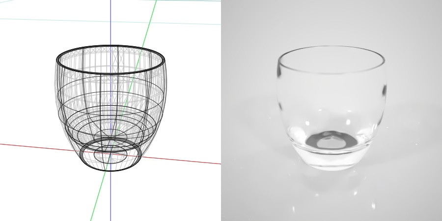 無料 商用可能 フリー素材 formZ 3D インテリア interior 食器 tableware sake cup 白いお猪口