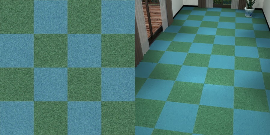 フリーデータ,2D,テクスチャー,texture,JPEG,タイルカーペット,tile,carpet,青,ブルー,blue,緑色,みどり,グリーン,green,市松張り,2色市松
