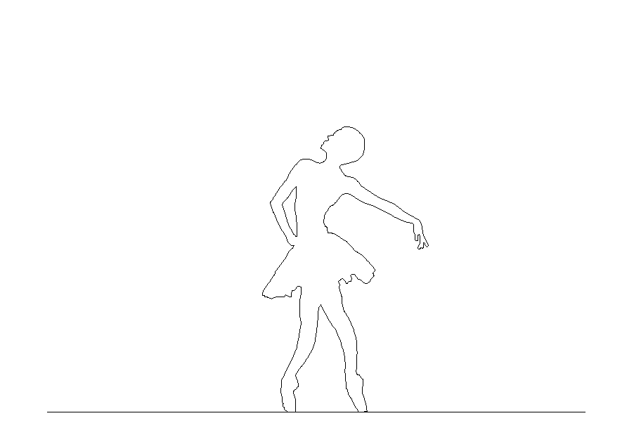 無料,商用可能,フリー素材,フリーデータ,AUTOCAD,DWG,DXF,シルエット,silhouette,woman,female,lady,バレエダンサー(女性)の2DCAD部品,ballet,dancer,バレリーナ,ballerina,バレリーヌ,ballerine