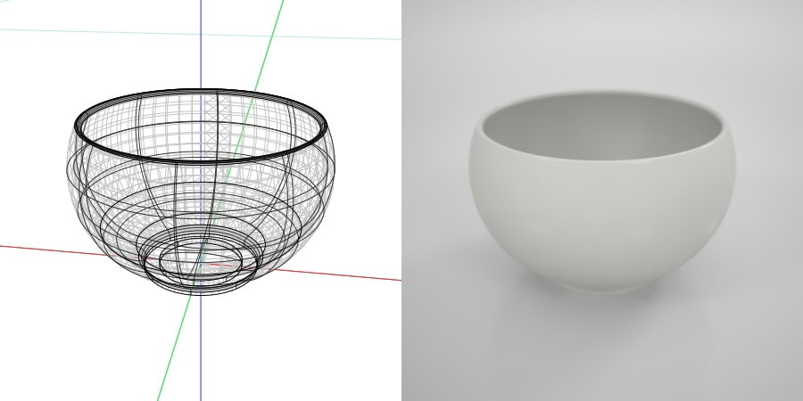無料 商用可能 フリー素材 formZ 3D インテリア interior 食器 tableware sake cup 白いぐい呑み