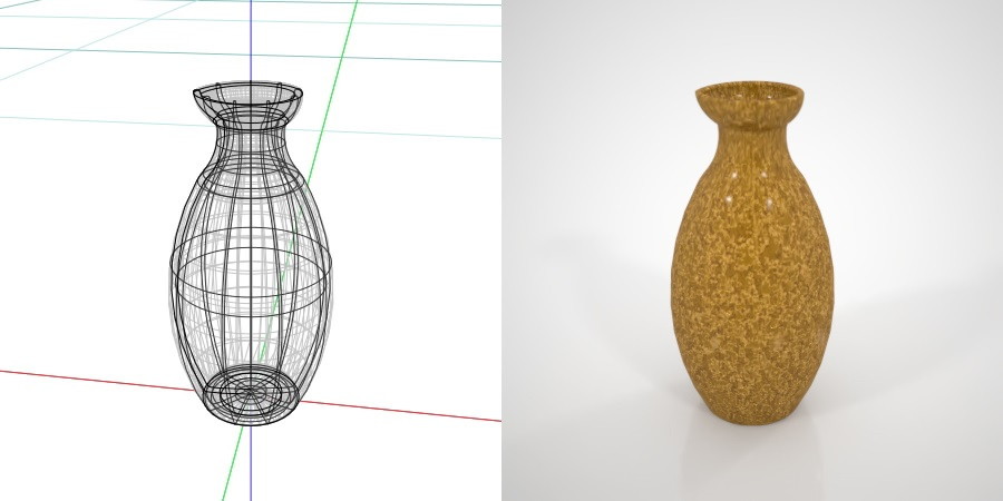 無料 商用可能 フリー素材 formZ 3D インテリア interior 食器 tableware sake pitcher とっくり 黄色い模様のある2合の徳利