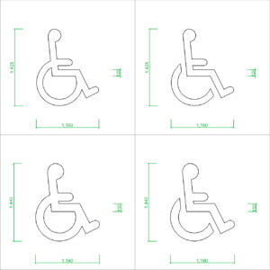 駐車場の車椅子マークの2DCAD部品丨エクステリア 障害者専用駐車場 身体障害者丨無料 商用可能 フリー素材 フリーデータ AUTOCAD DWG DXF｜【無料・商用可】2DCADデータ フリーダウンロードサイト