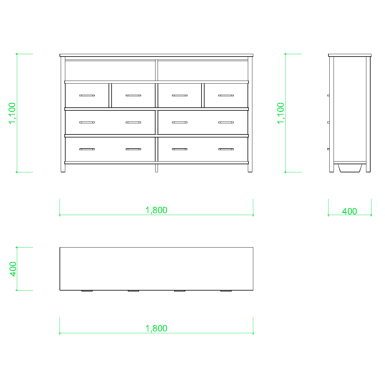 リビングボードの2DCAD部品,無料,商用可能,フリー素材,フリーデータ,AUTOCAD,DWG,DXF,インテリア,interior,家具,furniture,棚,ラック,rack,shelf,キャビネット,cabinet,飾り棚,living