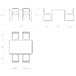 【2D部品】打合せテーブルとパイプ椅子4脚【DXF/autocad DWG】 2di-cmb_0001