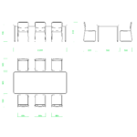 【2D部品】打合せテーブルとパイプ椅子6脚【DXF/autocad DWG】 2di-cmb_0002