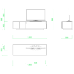 【2D部品】40インチのテレビと テレビラック【DXF/autocad DWG】 2di-cmb_0003