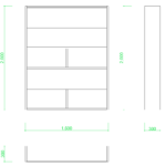 【2D部品】本棚【DXF/autocad DWG】 2di-rac_0001