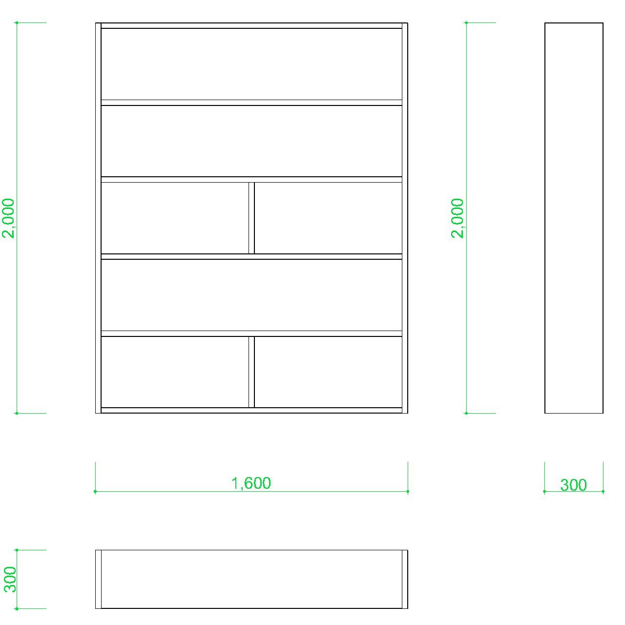 本棚 Dxf Autocad Dwg 2di Rac 0001