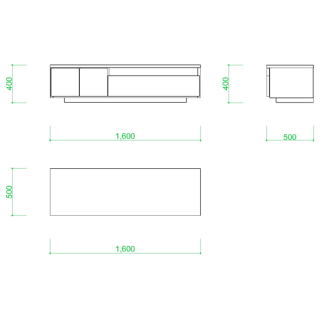 テレビラックの2DCAD部品,無料,商用可能,フリー素材,フリーデータ,AUTOCAD,DWG,DXF,インテリア,interior,家具,furniture,棚,ラック,rack,television,tv